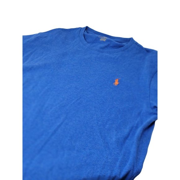 Polo Ralph Lauren Crew Neck Tee Shirt Royal Blue Orange Pony Size‎ Large - Picture 1 of 5